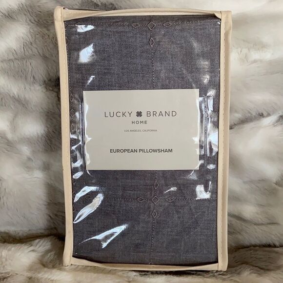 2 X $59 Lucky Brand Hayden Cotton European Sham. $170 Value - Picture 2 of 8